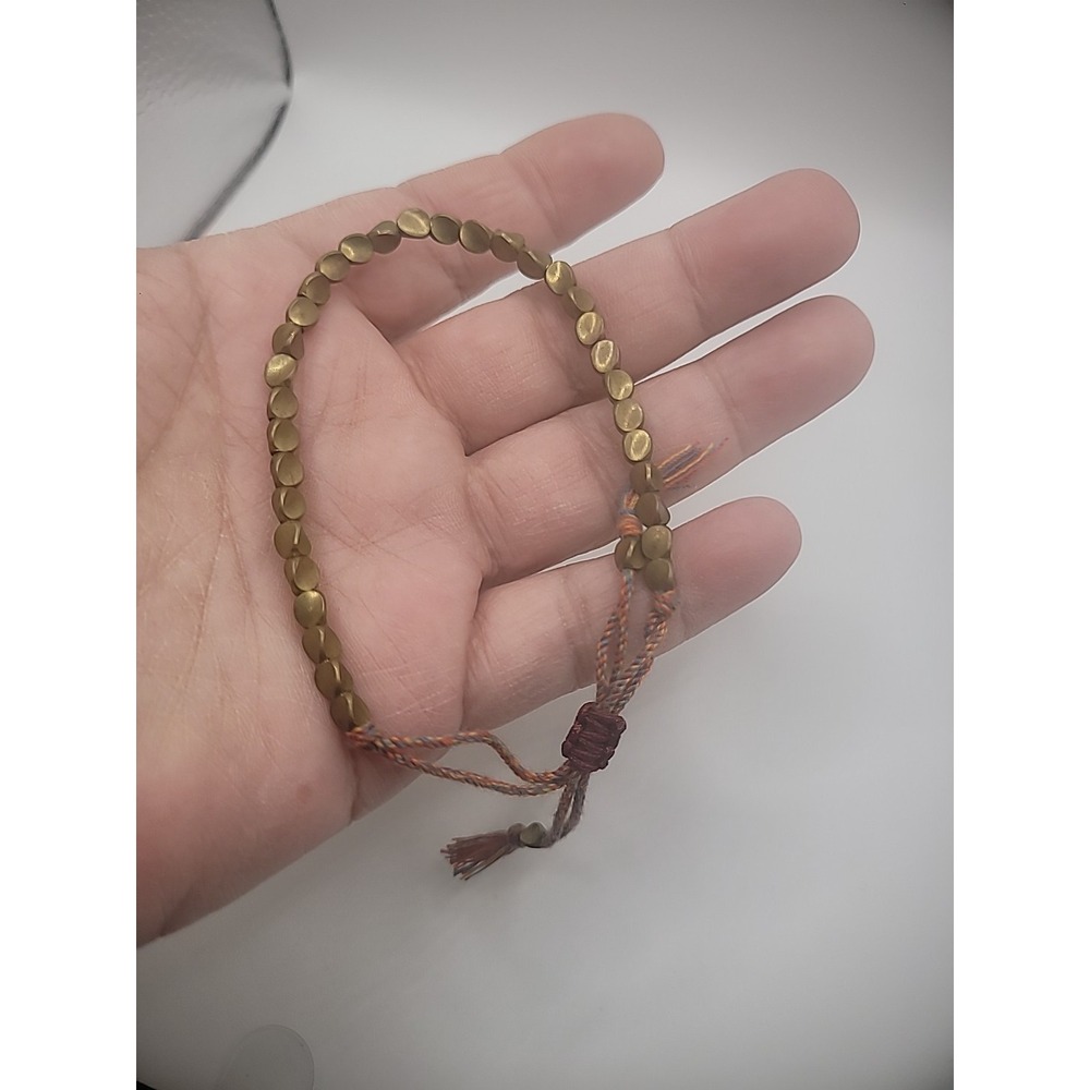 Vintage Gold Tone Beaded Bracelet Adjustable Jewelry Costume - Picture 10 of 10